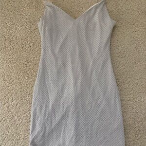 Silver V-Neck Slip Dress